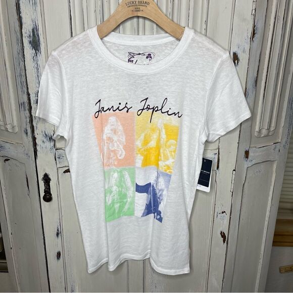 Lucky Brand Janis Joplin White Tee T-shirt NWT - Picture 2 of 8